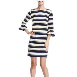 Draper James Coastal Resort Pop Stripe Bell Sleeve Preppy Mini Dress Size XS